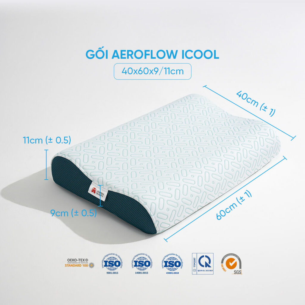 Đánh giá chi tiết từ A-Z gối foam điều hòa Comfy Airflow Max 7 Gối foam điều hòa Aeroflow iCool