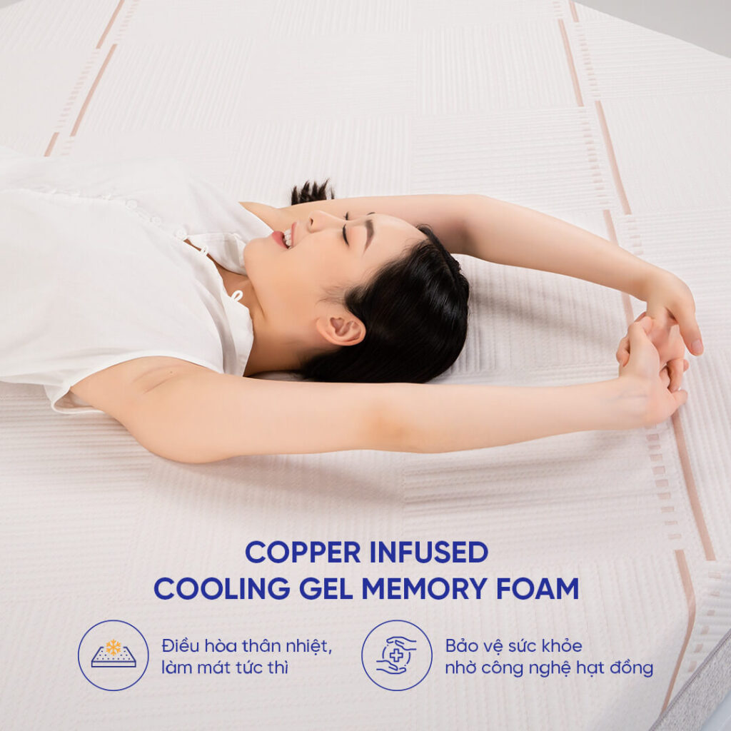 Nệm gel memory foam là gì? Nên chọn mua nệm memory foam hay gel memory foam 7 nệm gel memory foam Comfy Lux 1.0