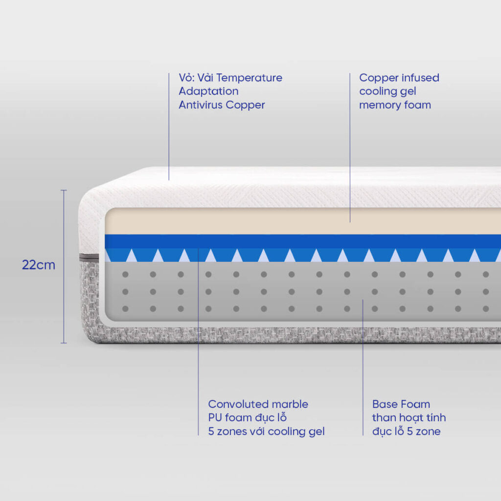Review chi tiết nệm foam cao cấp kháng virus Comfy Lux 2.0 2 ưu điểm của nệm foam comfy lux 2