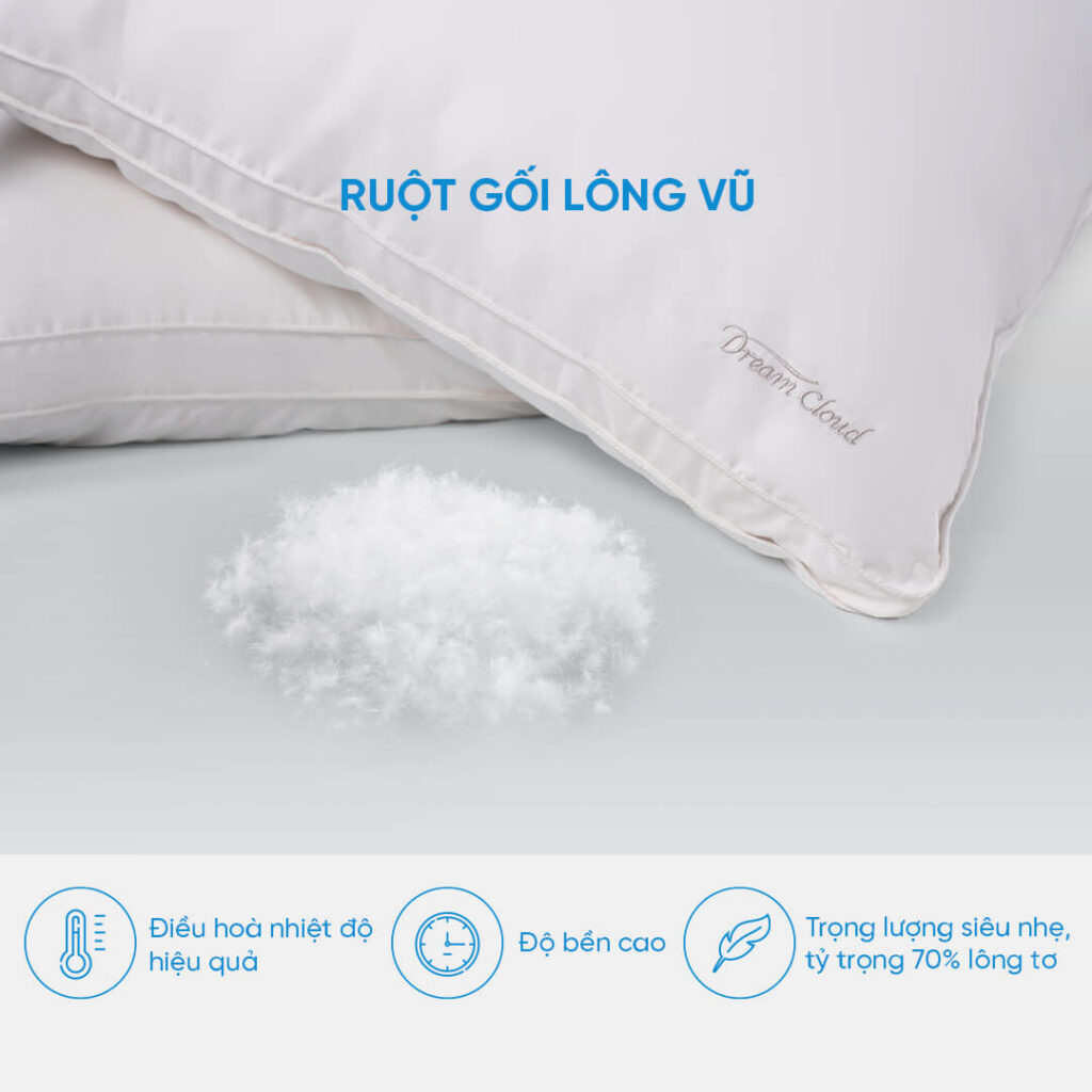 Giải mã thắc mắc nên nằm gối cao hay thấp? 5 gối lông vũ Doona Dream Cloud