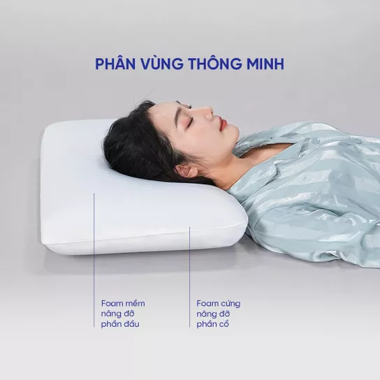 Gối foam Comfy Airflow Max 15 Ruột gối với công nghệ foam phân vùng