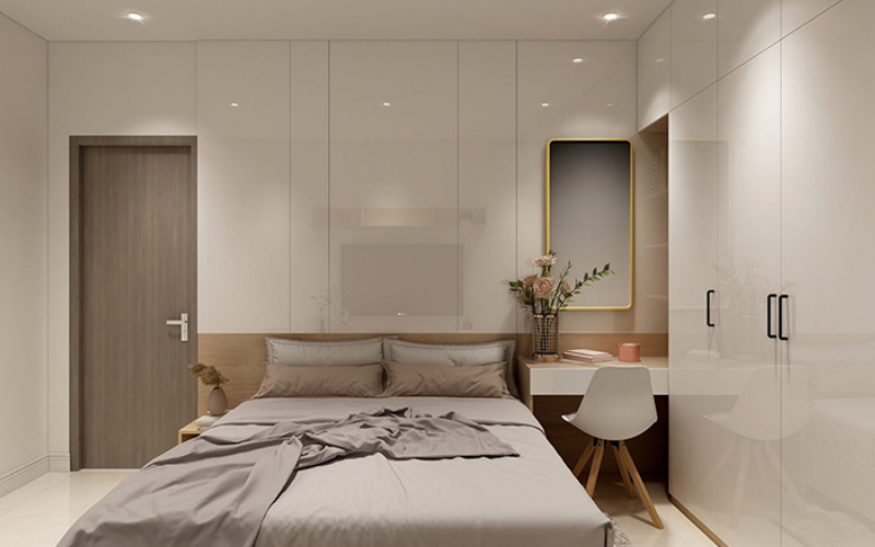 10 cách đặt giường ngủ theo phong thủy tốt cho gia chủ 3 Đặt giường ngủ lệch cửa ra vào