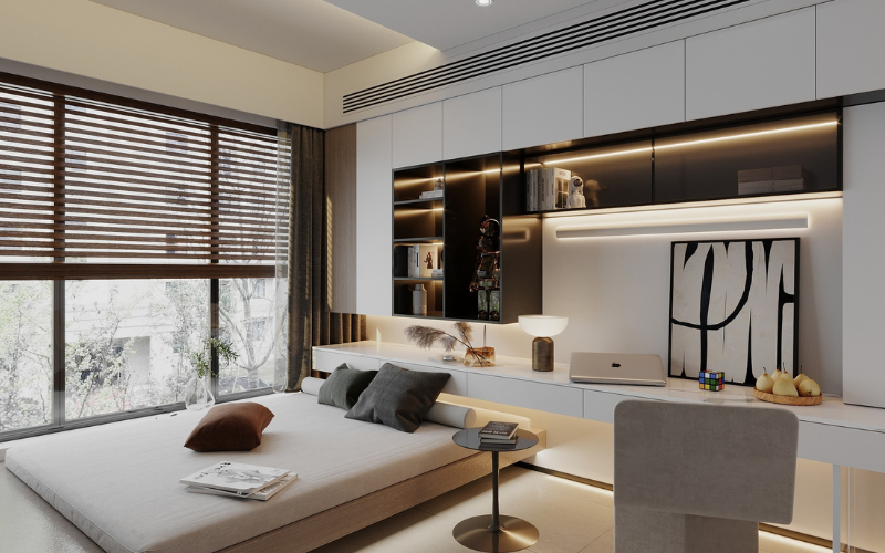 10 cách đặt giường ngủ theo phong thủy tốt cho gia chủ 5 Kê giường ngủ cạnh cửa sổ sẽ rất tốt