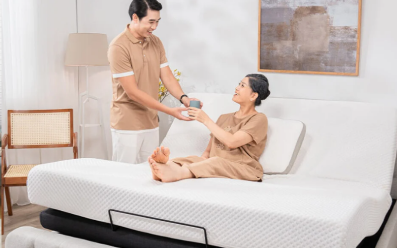 Giường điều chỉnh độ nghiêng là gì? Lợi ích của mẫu giường 7 Giường thông minh SleepTek sở hữu nhiều tính năng hiện đại