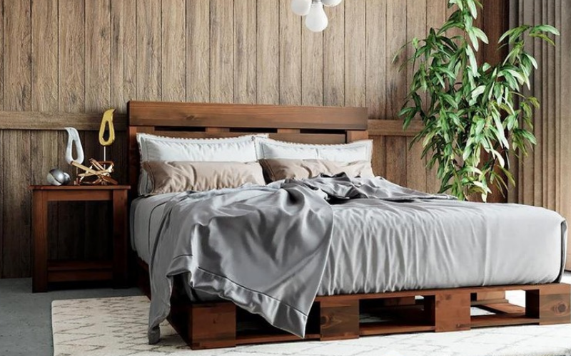 Giường gỗ 2mx2m2 giá bao nhiêu? Top 3 mẫu giường gỗ 2mx2m2 đẹp 14 #3 Giường pallet 2m2m2