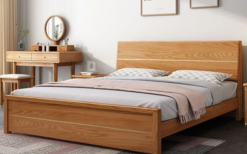 Giường gỗ 2mx2m2 giá bao nhiêu? Top 3 mẫu giường gỗ 2mx2m2 đẹp 4 Giường gỗ Sồi tự nhiên 2mx2m2