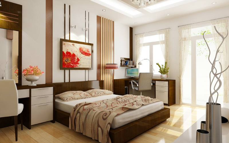 Hướng giường ngủ tính theo đầu hay chân mới đúng phong thủy? 6 Trang trí phòng ngủ bằng màu hợp mệnh