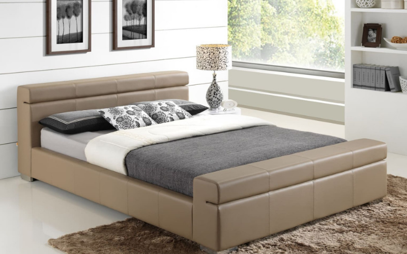 20+ mẫu giường bọc da đẹp, sang trọng nhất hiện nay 9 Giường bọc da thông minh (Mẫu 02)