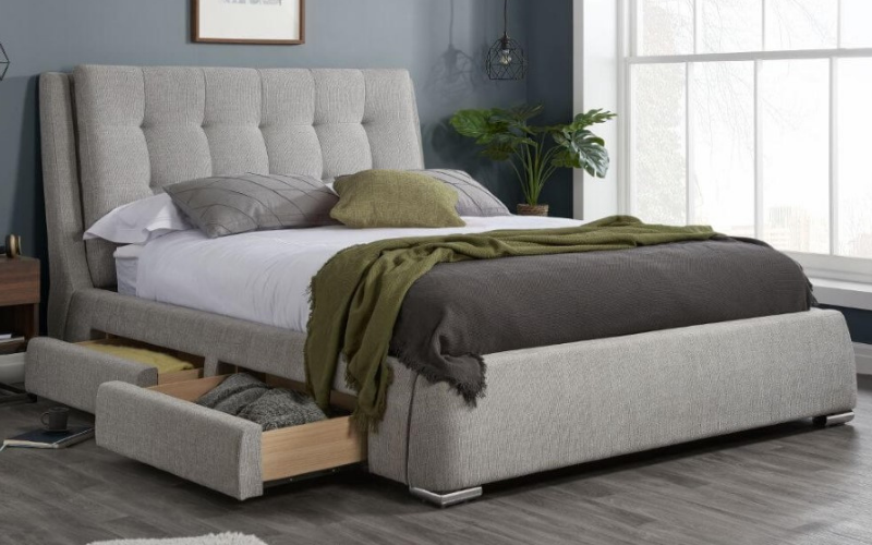 5+ mẫu giường bọc nỉ đẹp và sang trọng không nên bỏ qua 9 Giường ngủ bọc nỉ có ngăn kéo