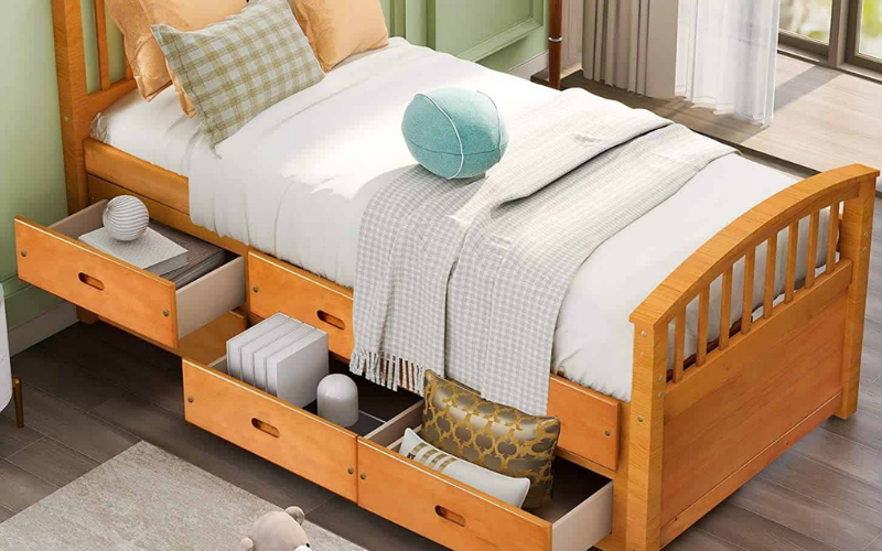 30+ Mẫu giường có ngăn kéo đẹp được nhiều người lựa chọn 2 Tiết kiệm không gian phòng
