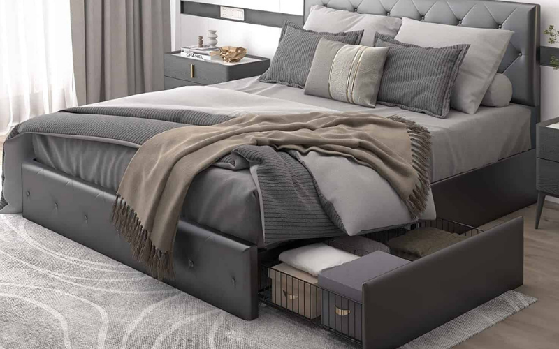 30+ Mẫu giường có ngăn kéo đẹp được nhiều người lựa chọn 5 Giường ngủ bọc nỉ