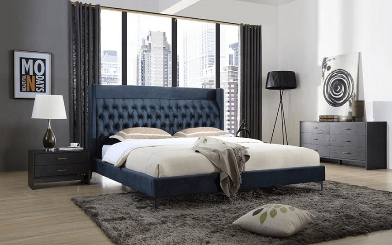 20+ mẫu giường cưới đẹp cô dâu chú rể không thể bỏ qua 7 Giường bọc nỉ hoặc bọc da