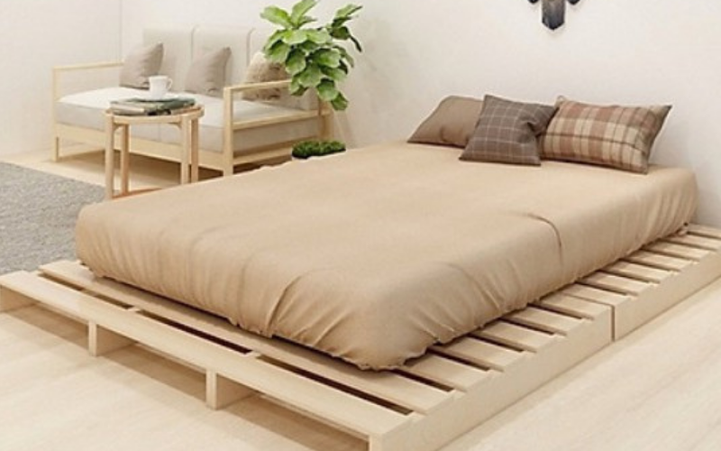 20+ Mẫu giường ngủ 1 người nằm đẹp và sang trọng 14 Giường ngủ pallet 1 người nằm (Mẫu 02)