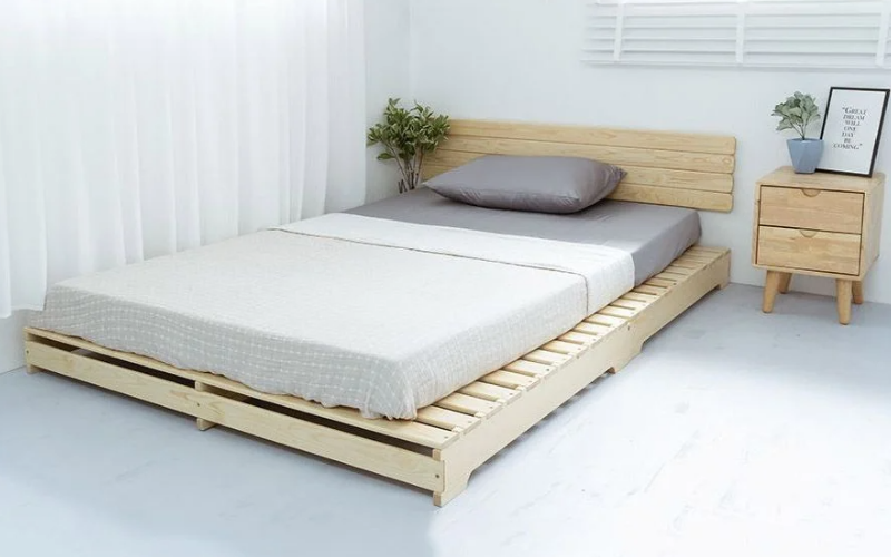 20+ Mẫu giường ngủ 1 người nằm đẹp và sang trọng 15 Giường ngủ pallet 1 người nằm (Mẫu 03)
