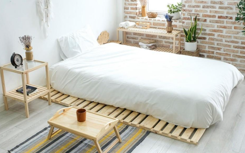 20+ Mẫu giường ngủ 1 người nằm đẹp và sang trọng 16 Giường ngủ pallet 1 người nằm (Mẫu 04)