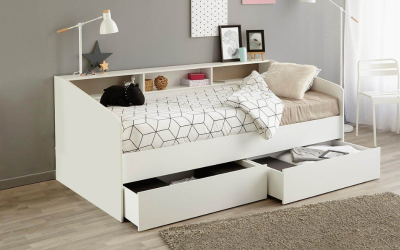 20+ mẫu giường ngủ đẹp, đơn giản được ưa thích hiện nay 19 #18. Giường đơn tích hợp tủ tiện ích