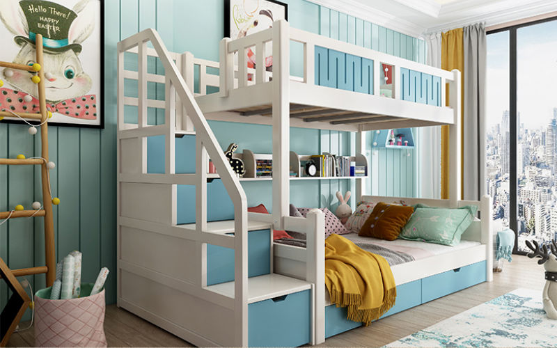 20+ mẫu giường ngủ đẹp, đơn giản được ưa thích hiện nay 22 #21. Giường tầng kết hợp kệ sách