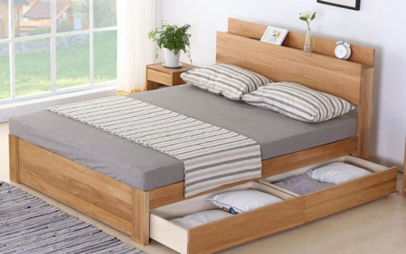 20+ mẫu giường ngủ đẹp, đơn giản được ưa thích hiện nay 6 #5. Giường ngủ sắt giả gỗ được chăm chút tỉ mỉ